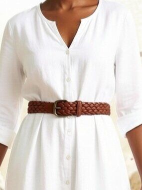 Weekend Edition CA-06236 Braided Leather Belt w/ Brass Buckle Size 34/36 Unisex